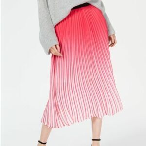 Lucy Paris Womens Pink Below The Knee Accordion Pleat Evening Skirt NEW Small